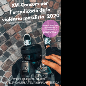 Cartell del concurs, es veu una persona manipulant una càmera i un terra empedrat