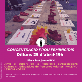 Nova concentració per denunciar els feminicidis i rendir homentage a les dones assassinades al mes d'abril
