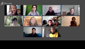 Captura de pantalla de la videoconferència amb les diferents entitats participants de la reunió virtual
